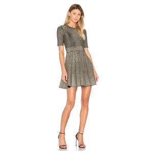 A.L.C. Susana Dress Gold Size Medium Fit & Flare Metallic